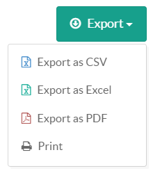 Report Export Menu