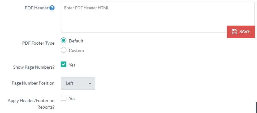 Export PDF customization Options